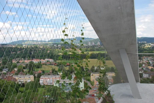 Carl Stahl cable mesh safety greenery facade at Garden Tower Wabern.