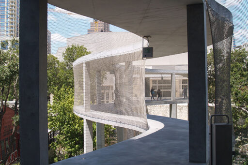 Cable mesh for bridge safety at Fairmont Pedestrian Bridge – Carl Stahl DecorCable