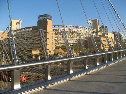 Harbor Drive Pedestrian Bridge -San Diego - Cable Mesh Railing Infill - Carl Stahl DecorCable